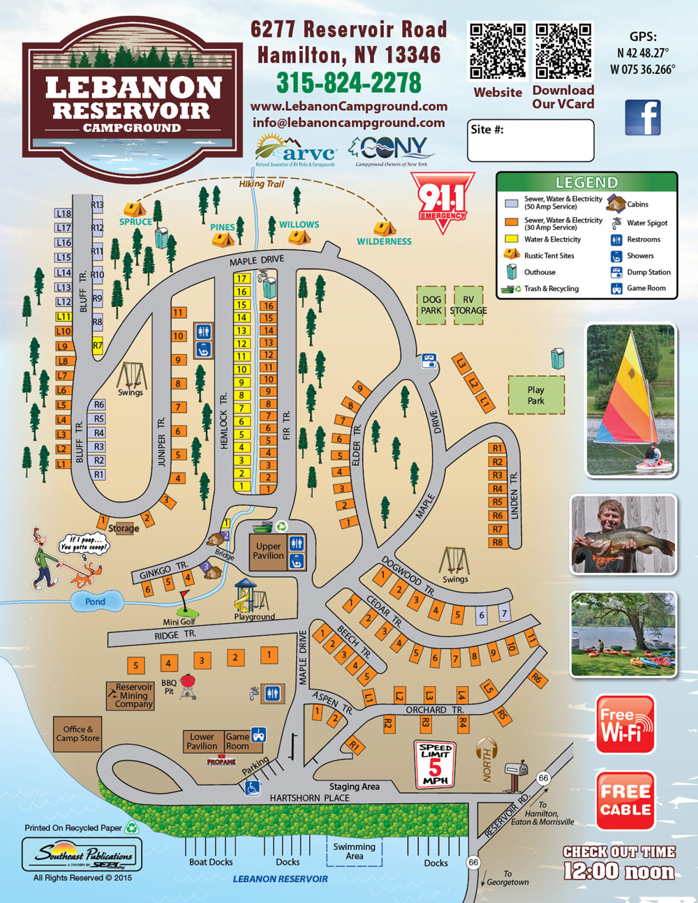 Lebanon Reservoir Campground site map